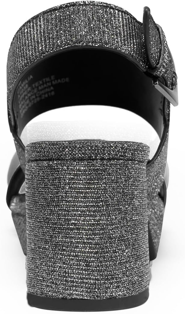 Aerosoles Women’s Camilia Platform Sandal(Gunmetal Stretch Lame)