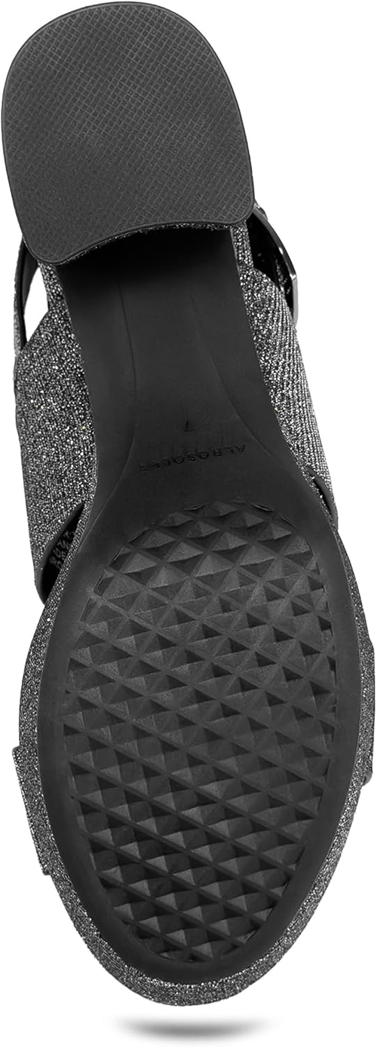 Aerosoles Women’s Camilia Platform Sandal(Gunmetal Stretch Lame)