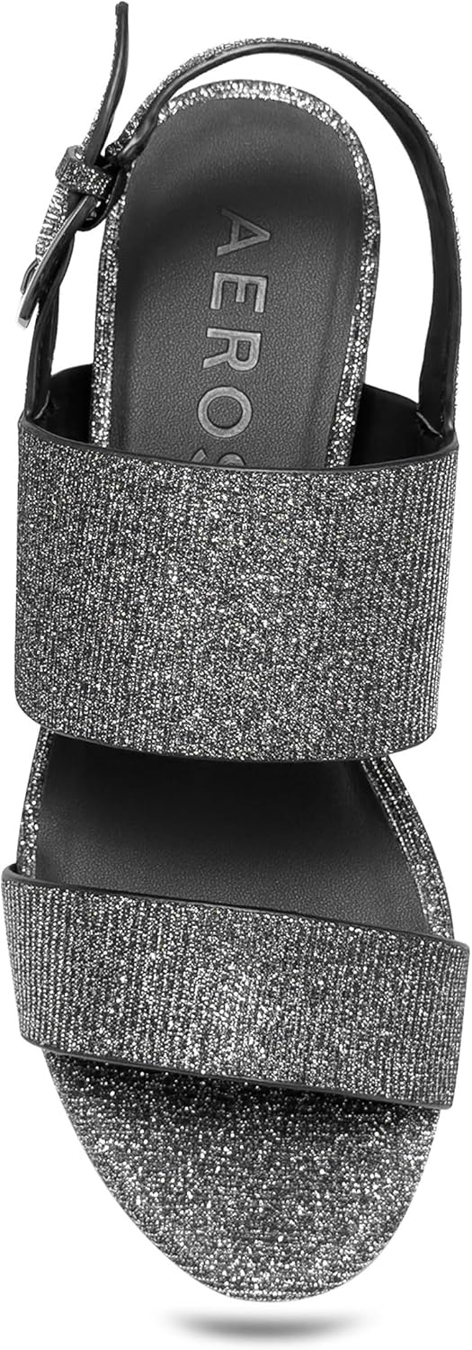 Aerosoles Women’s Camilia Platform Sandal(Gunmetal Stretch Lame)