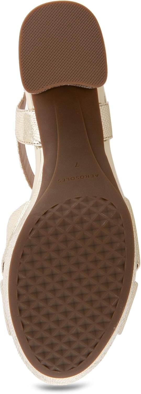 Aerosoles Women’s Cosmos Heeled Sandals(Soft Gold Leather)