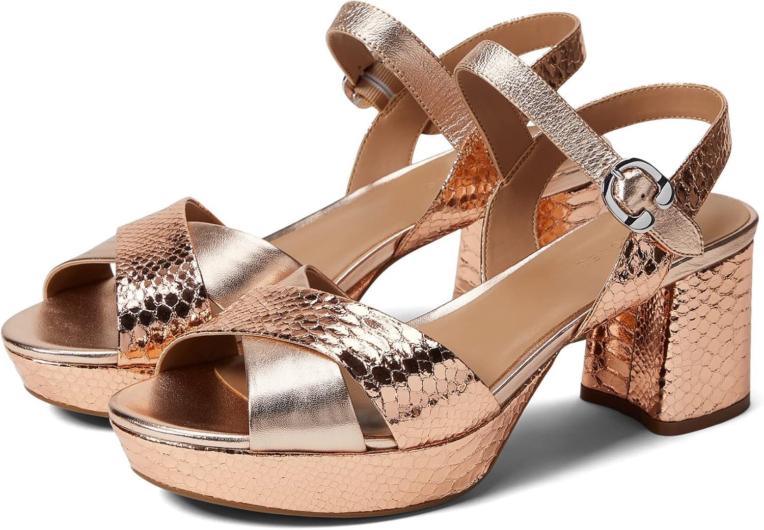 Aerosoles Women’s Cosmos Heeled Sandals(Rose Gold Leather)