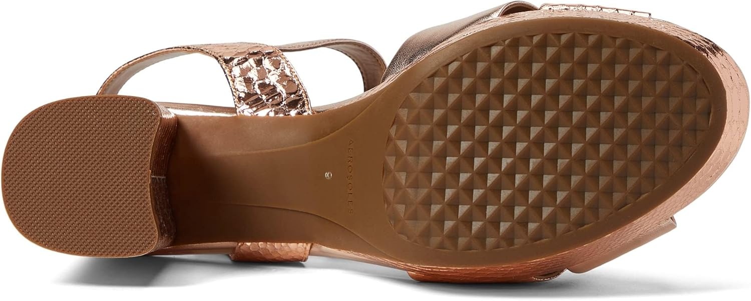 Aerosoles Women’s Cosmos Heeled Sandals(Rose Gold Leather)
