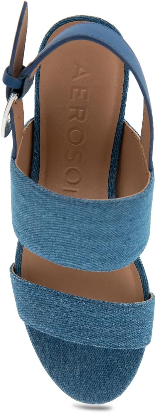 Aerosoles Women’s Camilia Platform Sandal(Medium Blue Denim)