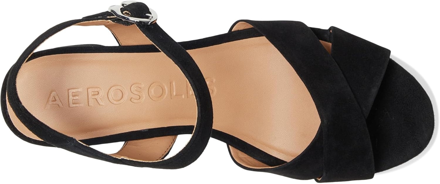 Aerosoles Women’s Cosmos Heeled Sandals(Black Suede)
