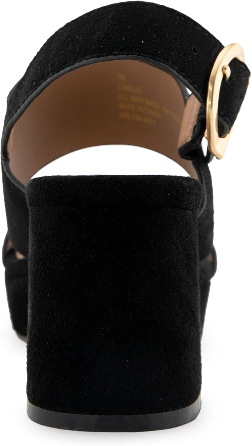 Aerosoles Women’s Camera Platform Sandal(Black Suede)