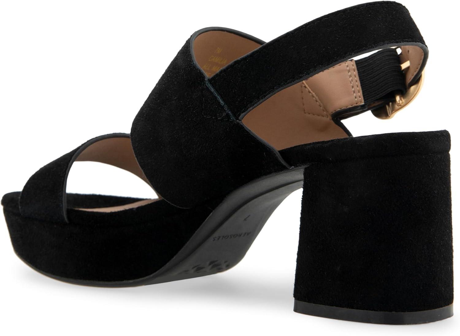 Aerosoles Women’s Camera Platform Sandal(Black Suede)