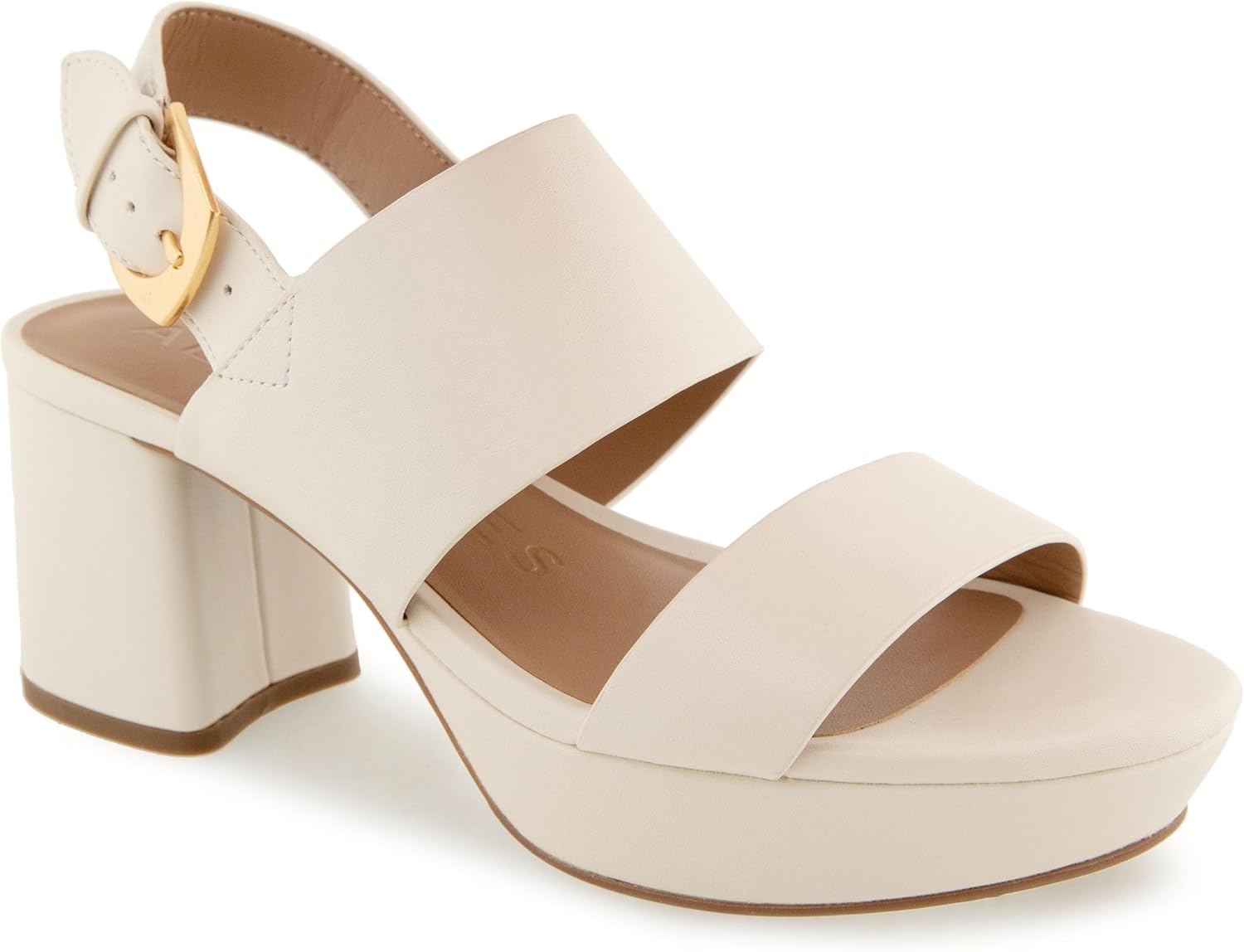 Aerosoles Women’s Camilia Platform Sandal(Eggnog Faux Leather)