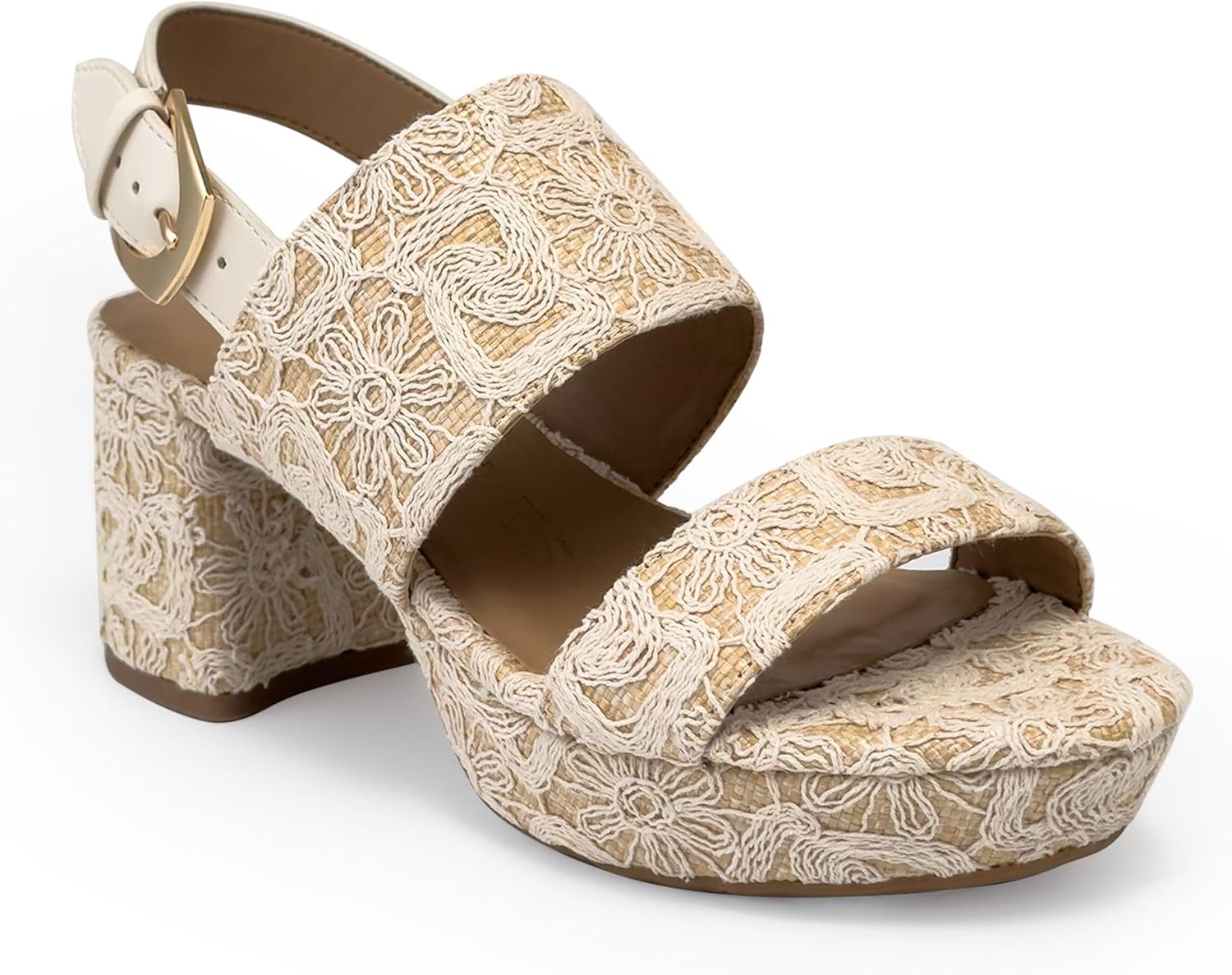 Aerosoles Women’s Camilia Platform Sandal(Natural/Eggnog Lace Raffia)