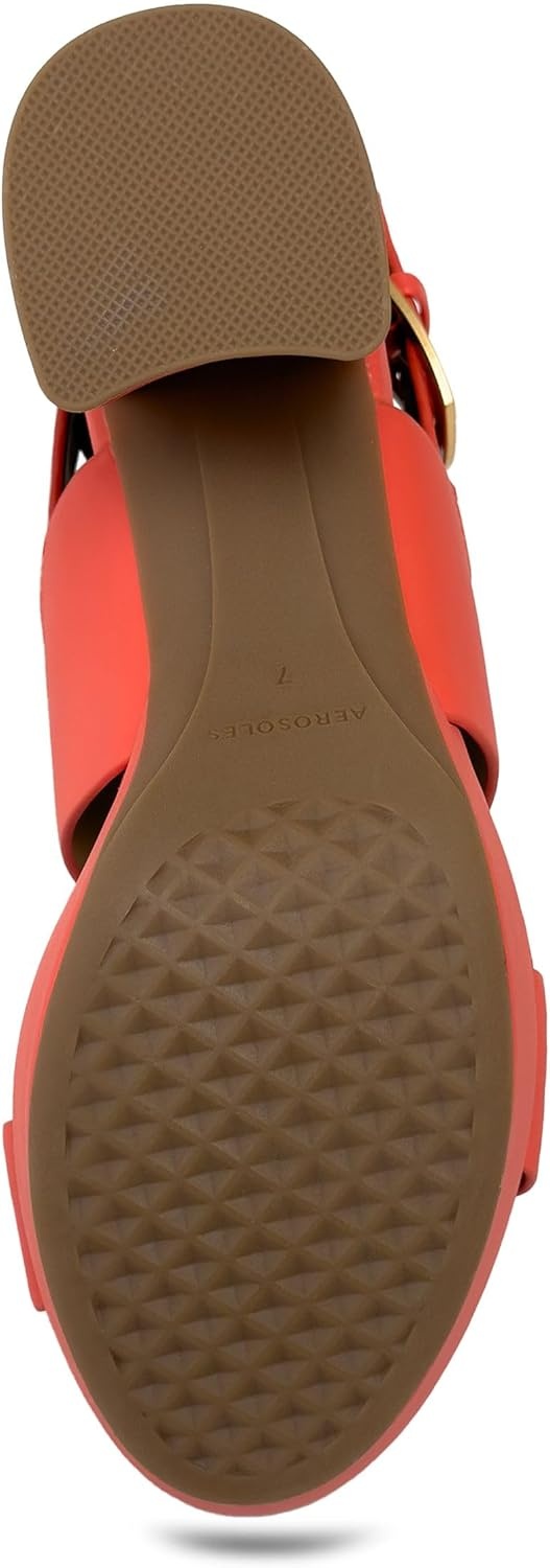 Aerosoles Women’s Camilia Platform Sandal(Orange Faux Soft Leather)