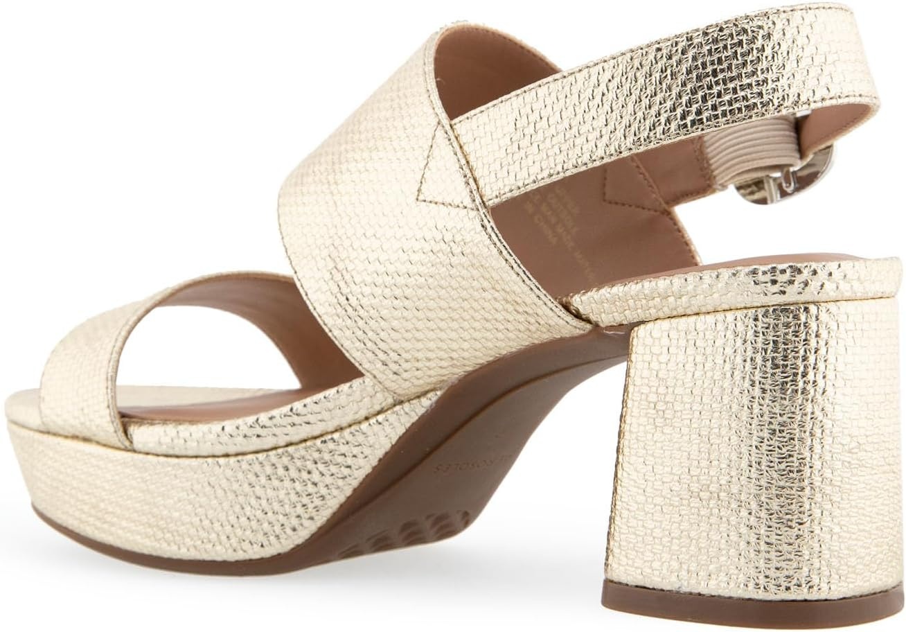Aerosoles Women’s Camera Platform Sandal(Soft Gold Canvas)