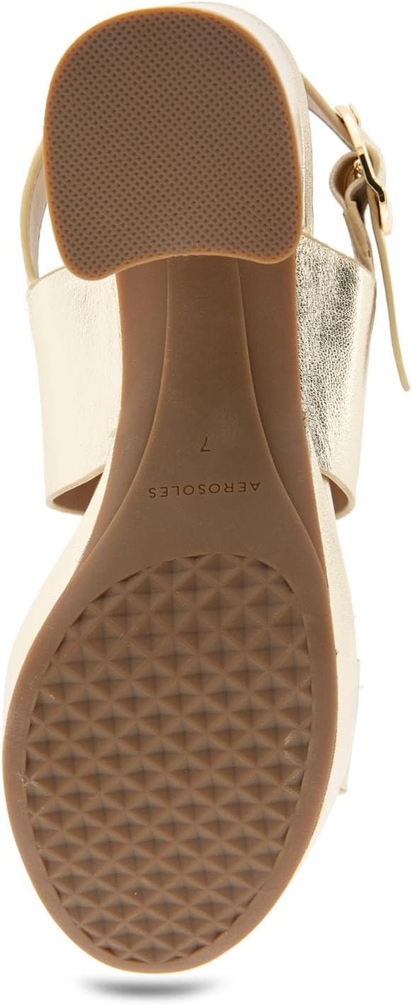 Aerosoles Women’s Camera Platform Sandal(Gold Metallic Leather)