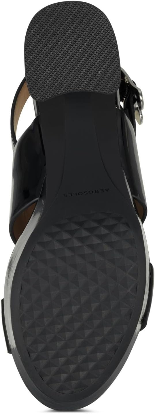 Aerosoles Women’s Camera Platform Sandal(Black Patent)