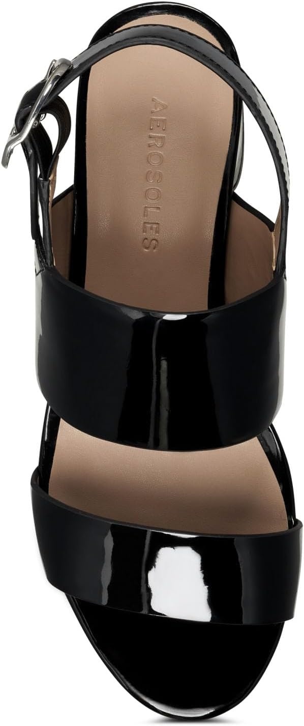 Aerosoles Women’s Camera Platform Sandal(Black Patent)