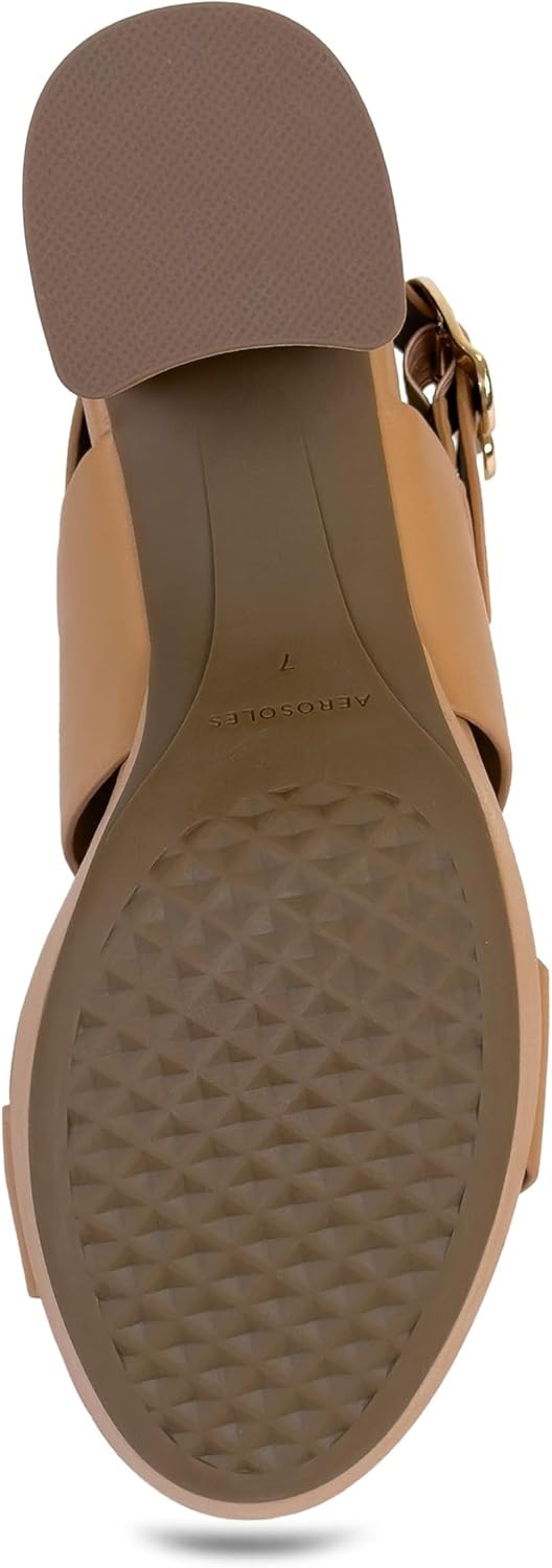 Aerosoles Women’s Camera Platform Sandal(Natural Faux Calf)