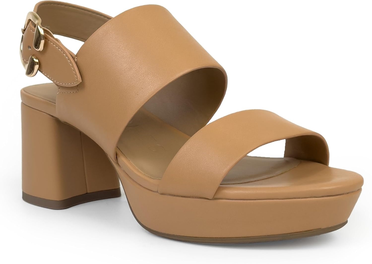 Aerosoles Women’s Camera Platform Sandal(Natural Faux Calf)