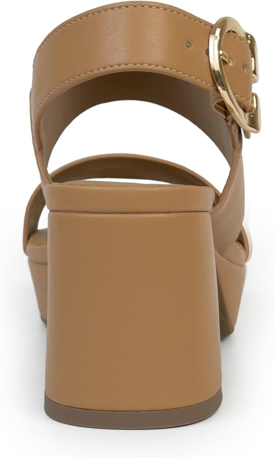 Aerosoles Women’s Camera Platform Sandal(Natural Faux Calf)