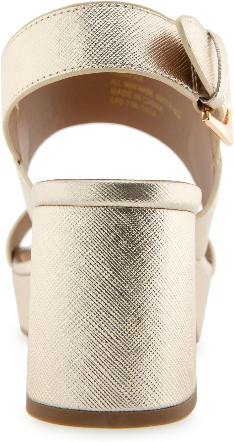 Aerosoles Women’s Camilia Platform Sandal(Gold Metallic Textured Faux Leather)