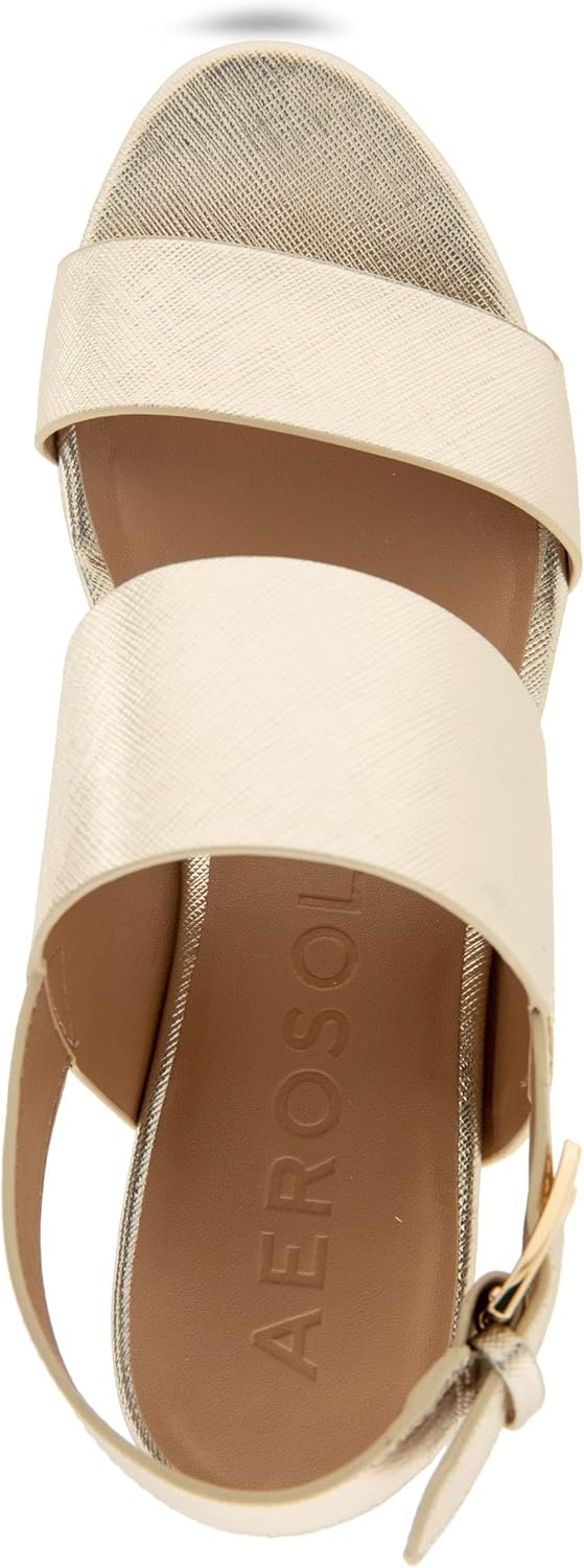 Aerosoles Women’s Camilia Platform Sandal(Gold Metallic Textured Faux Leather)