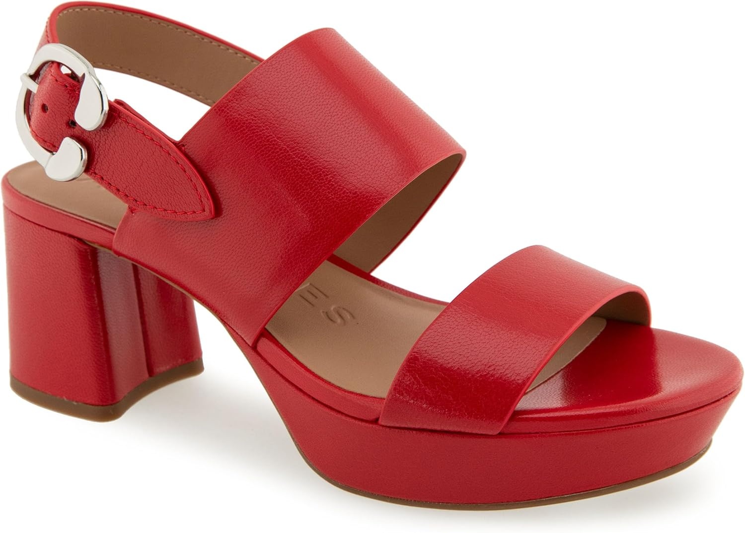 Aerosoles Women’s Camera Platform Sandal(Racing Red Leather)