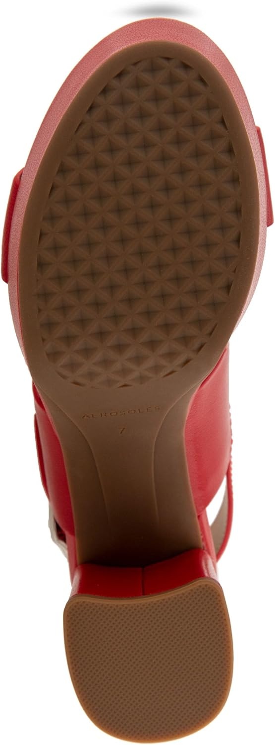 Aerosoles Women’s Camera Platform Sandal(Racing Red Leather)