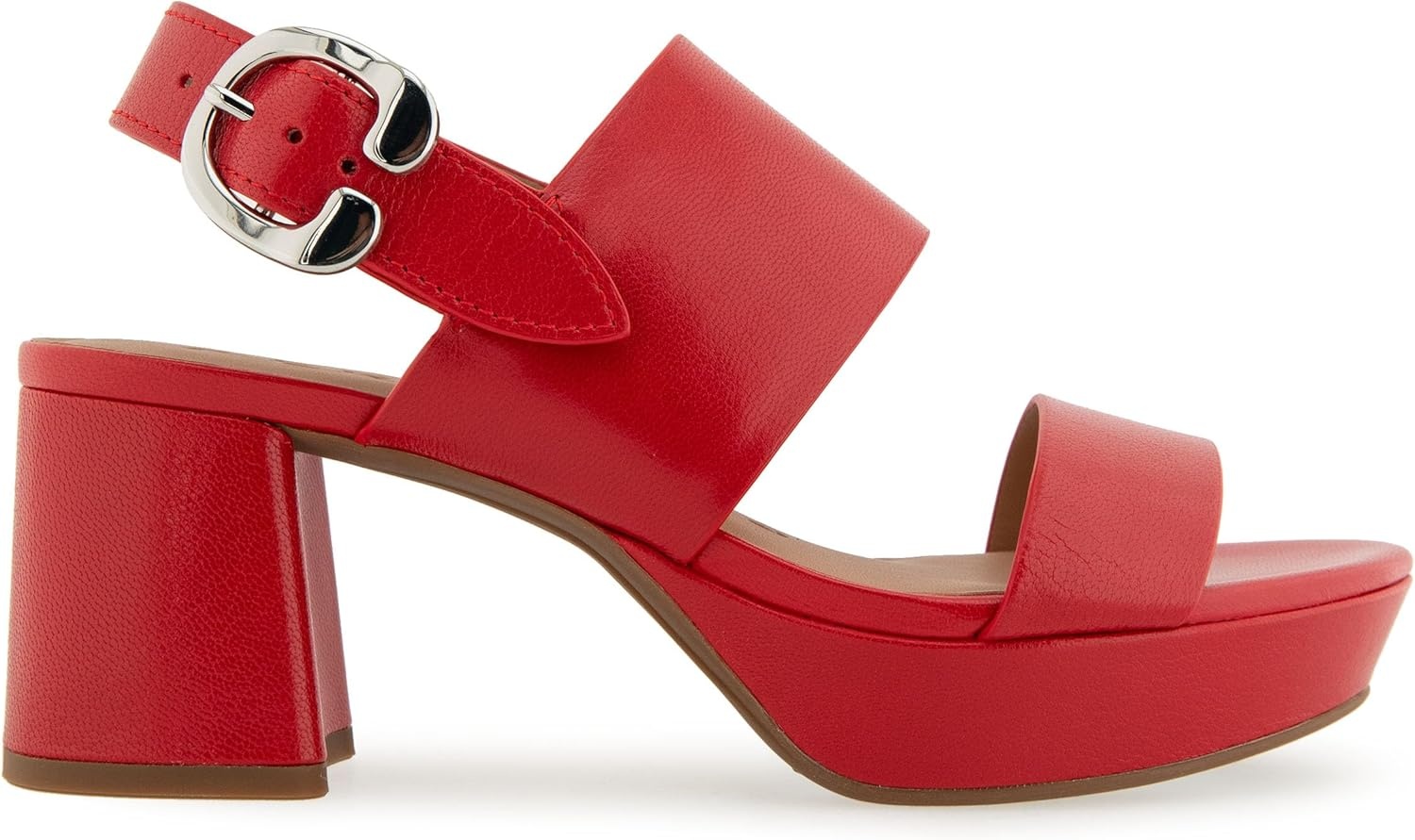 Aerosoles Women’s Camera Platform Sandal(Racing Red Leather)