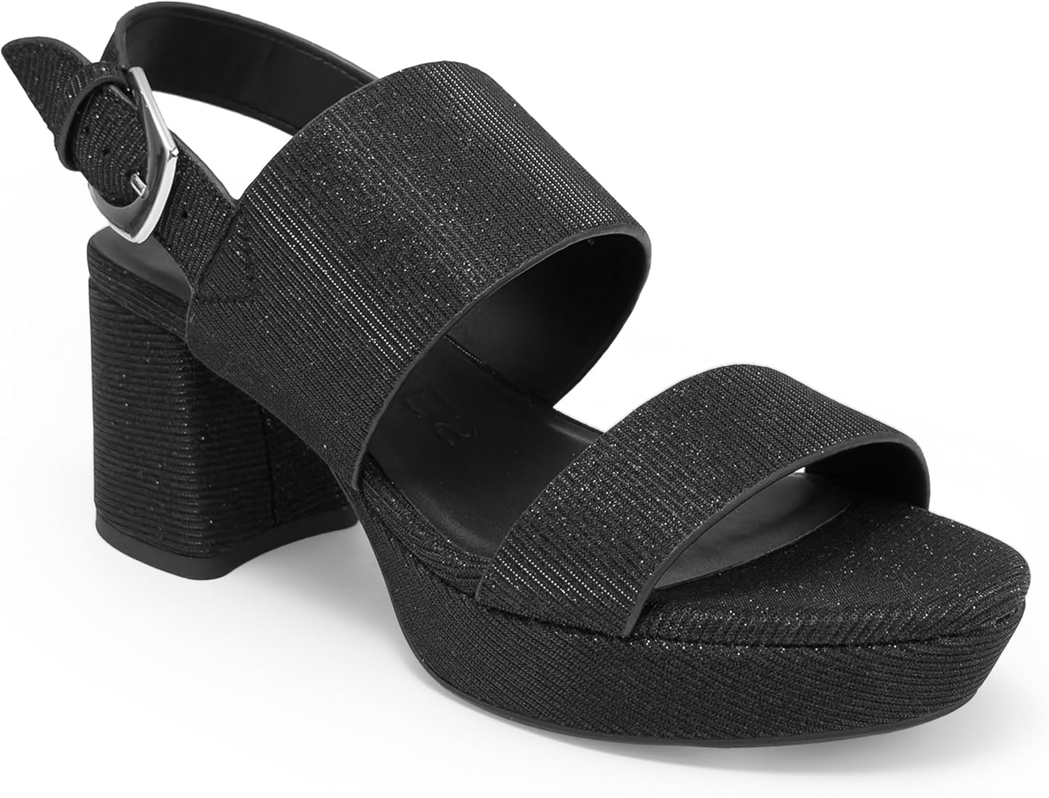 Aerosoles Women’s Camilia Platform Sandal(Black Stretch Lame)
