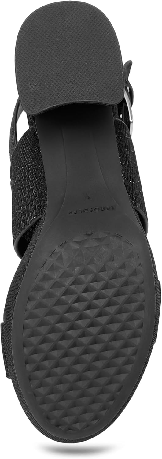 Aerosoles Women’s Camilia Platform Sandal(Black Stretch Lame)
