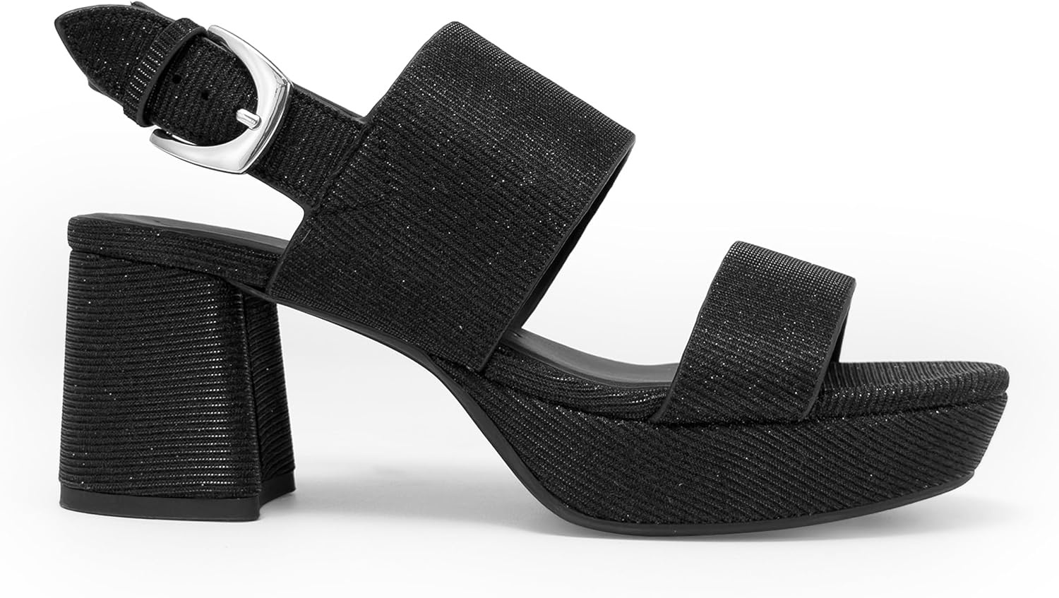 Aerosoles Women’s Camilia Platform Sandal(Black Stretch Lame)