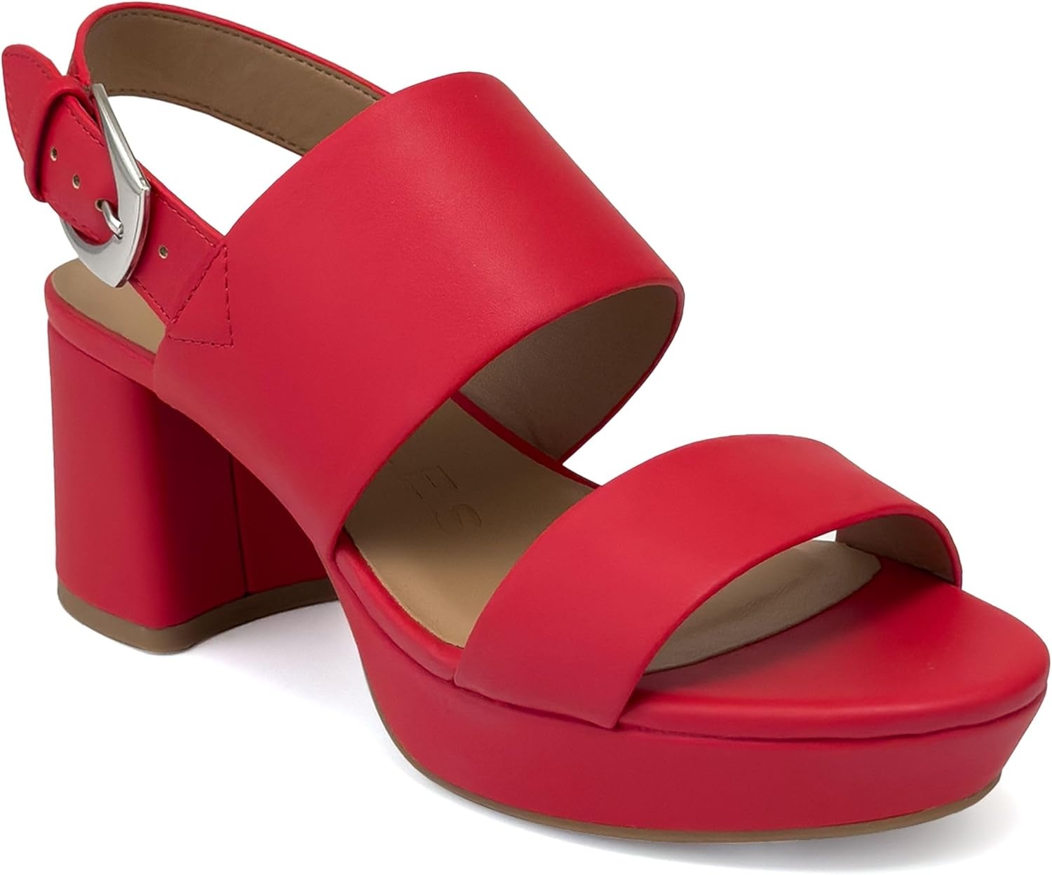 Aerosoles Women’s Camilia Platform Sandal(Red Faux Soft Leather)