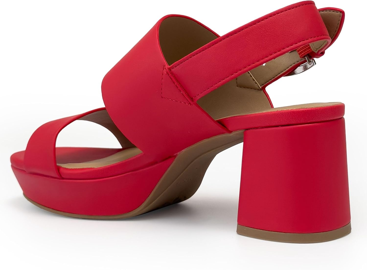 Aerosoles Women’s Camilia Platform Sandal(Red Faux Soft Leather)