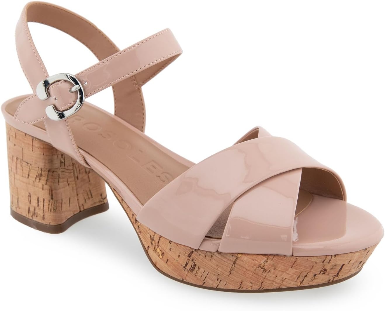 Aerosoles Women’s Cosmos Heeled Sandals(Cipria Patent Pu)