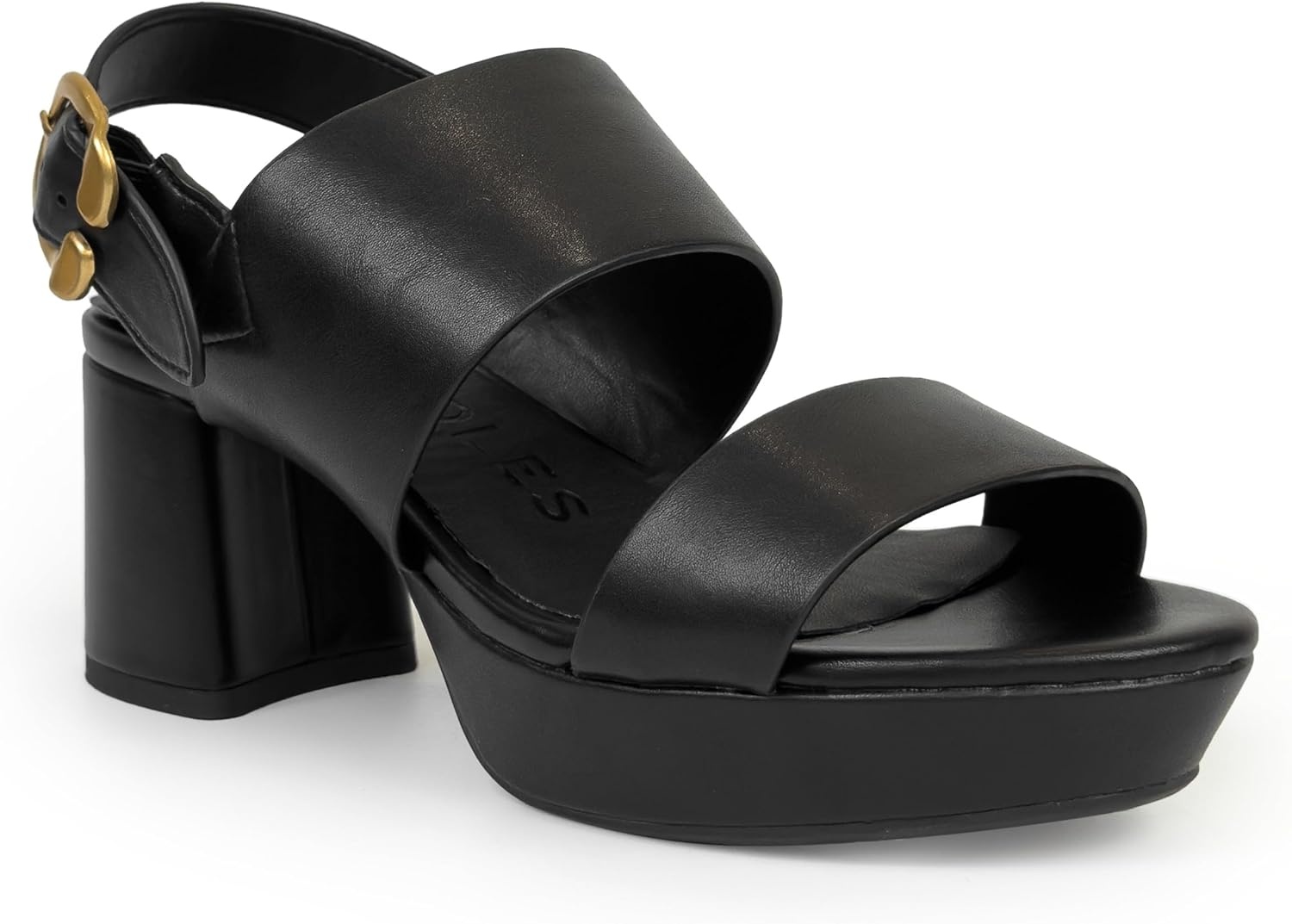 Aerosoles Women’s Camera Platform Sandal(Black Faux Calf)