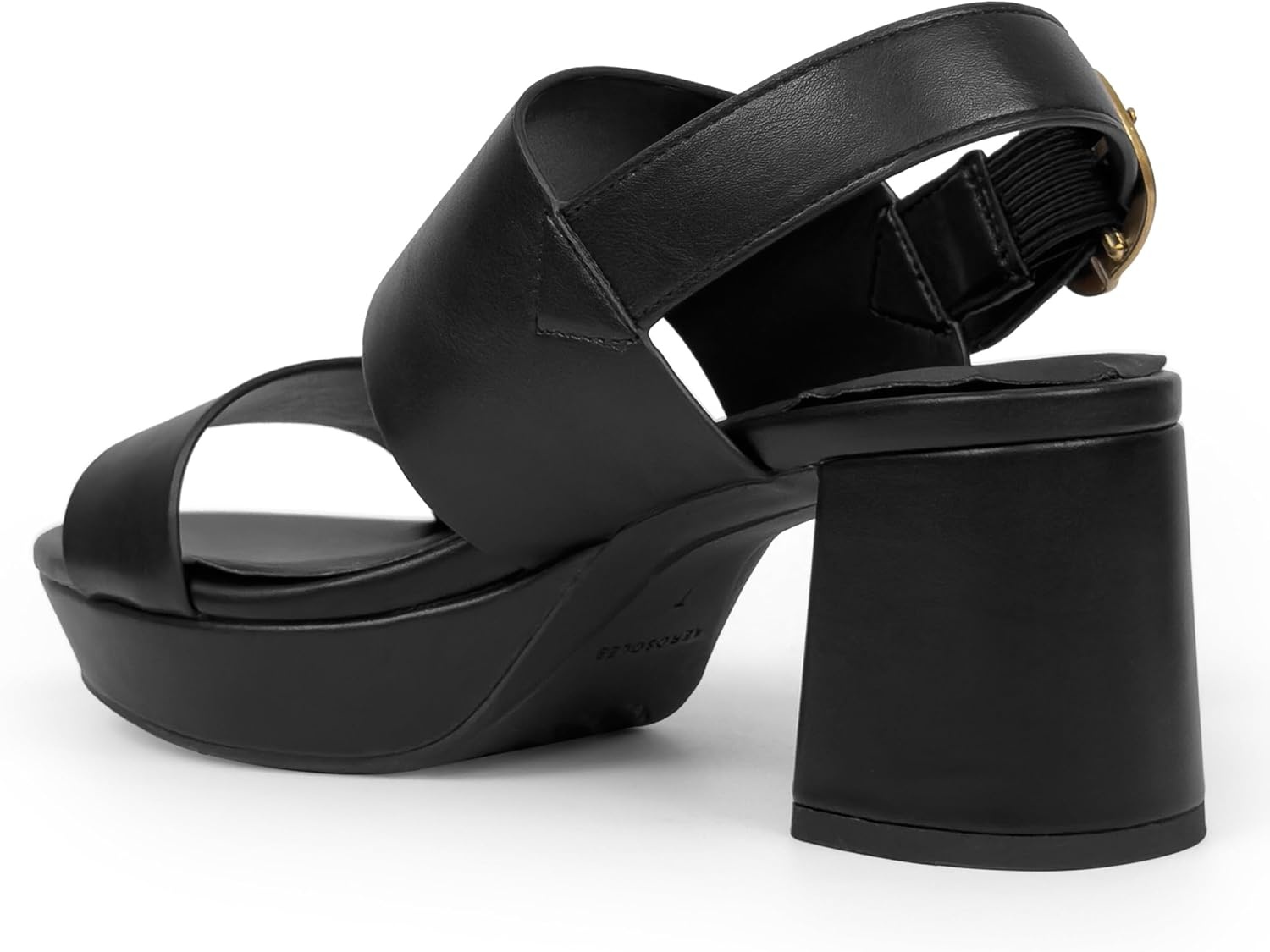 Aerosoles Women’s Camera Platform Sandal(Black Faux Calf)
