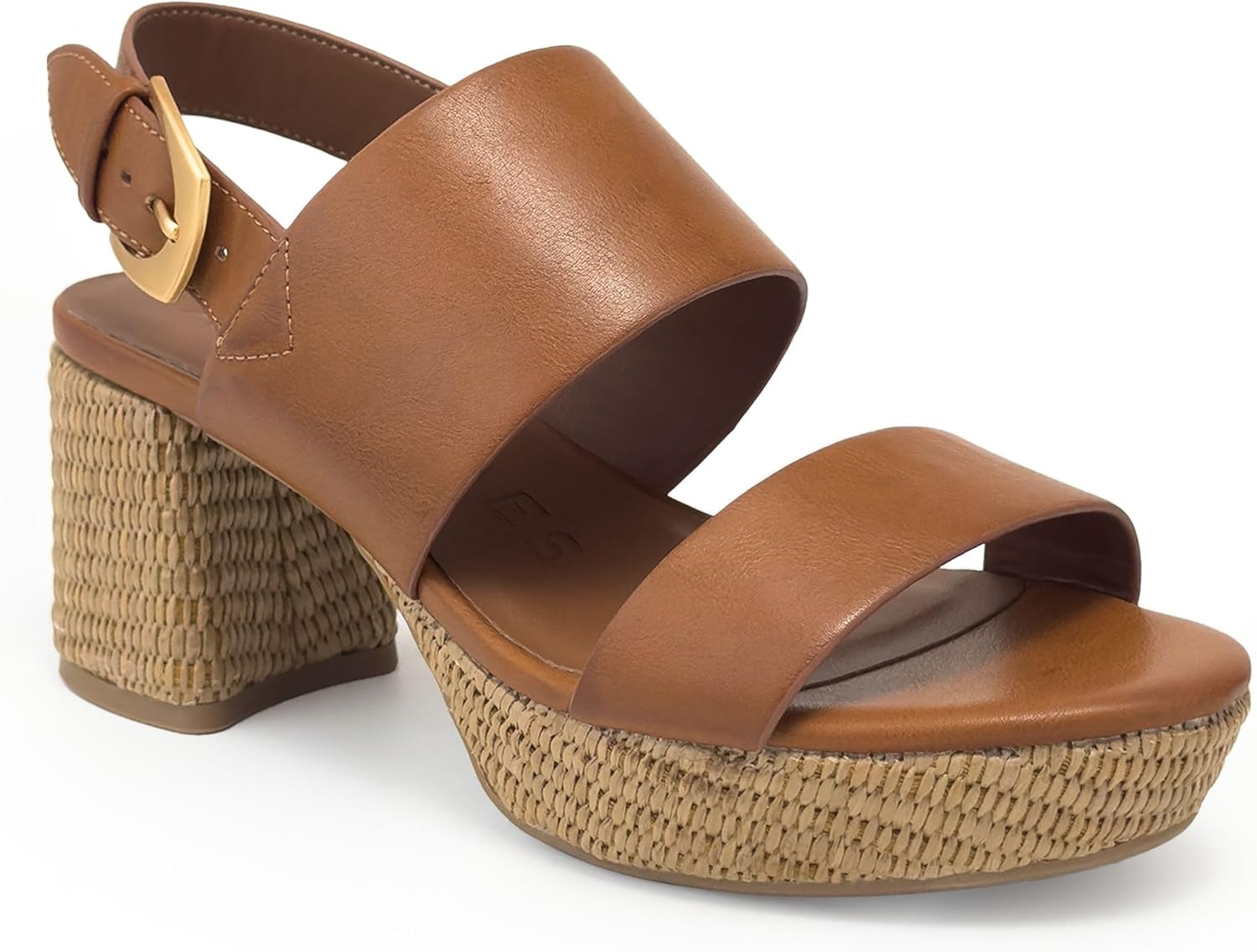 Aerosoles Women’s Camilia Platform Sandal(Tan Faux Leather/Basket Raffia)