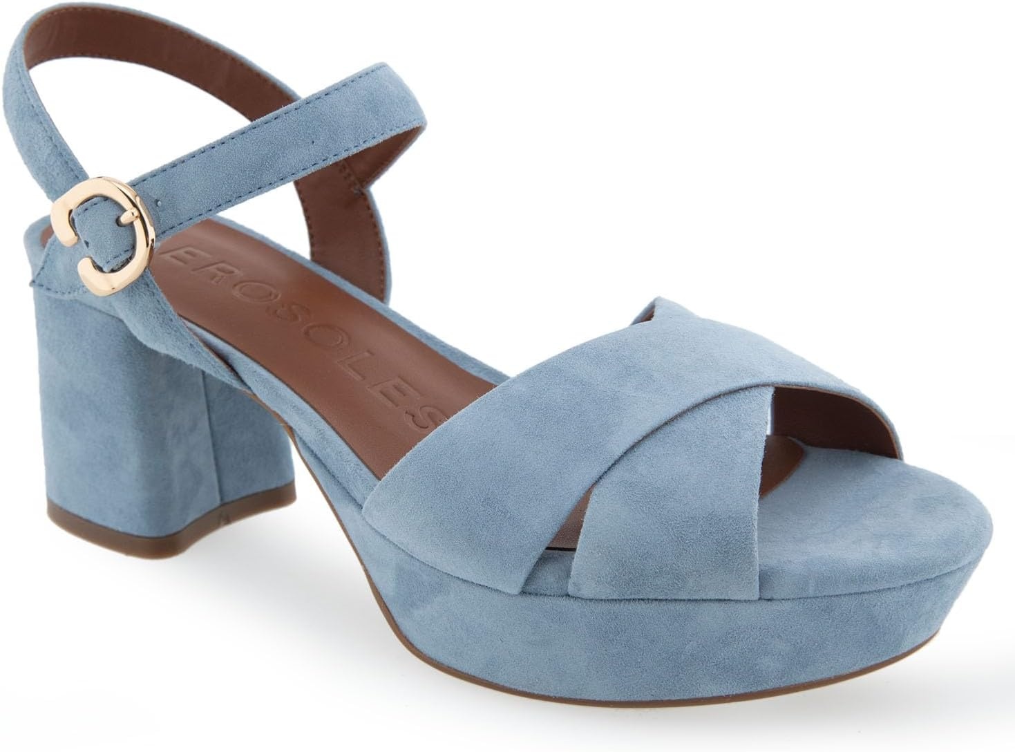 Aerosoles Women’s Cosmos Heeled Sandals(Dusty Blue Suede)