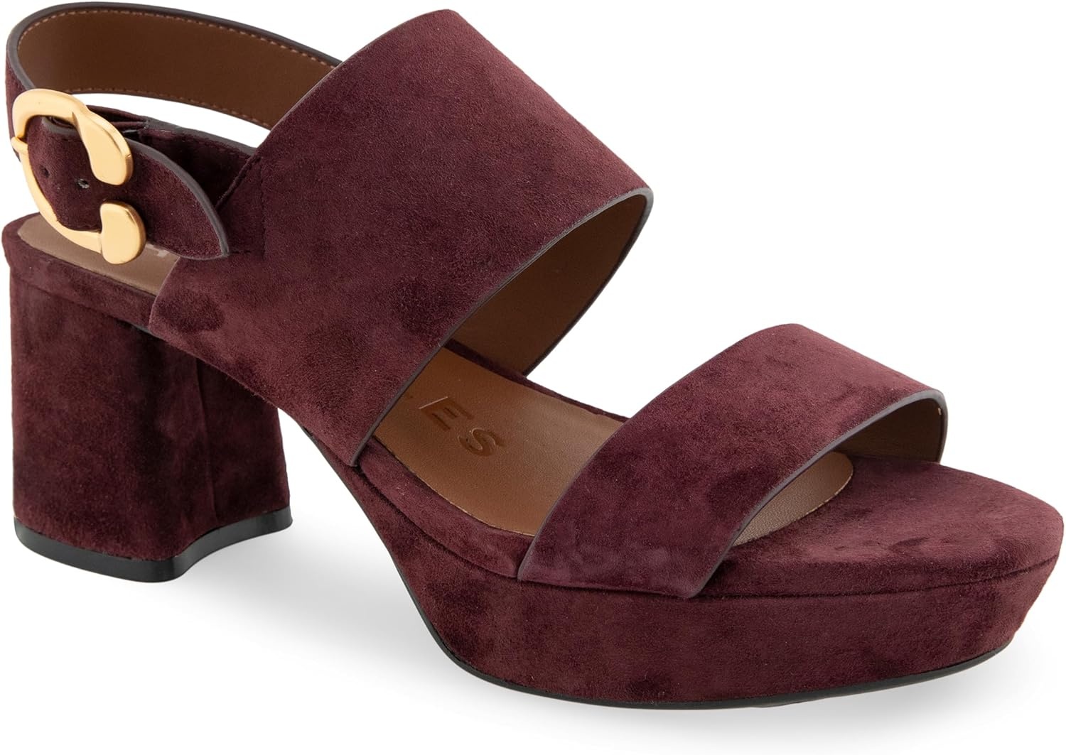 Aerosoles Women’s Camera Platform Sandal(Deep Aubergine Suede)