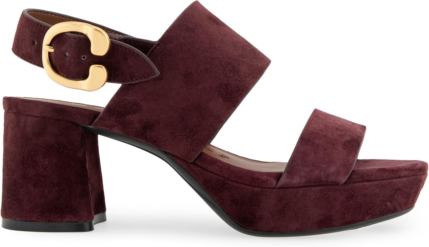 Aerosoles Women’s Camera Platform Sandal(Deep Aubergine Suede)