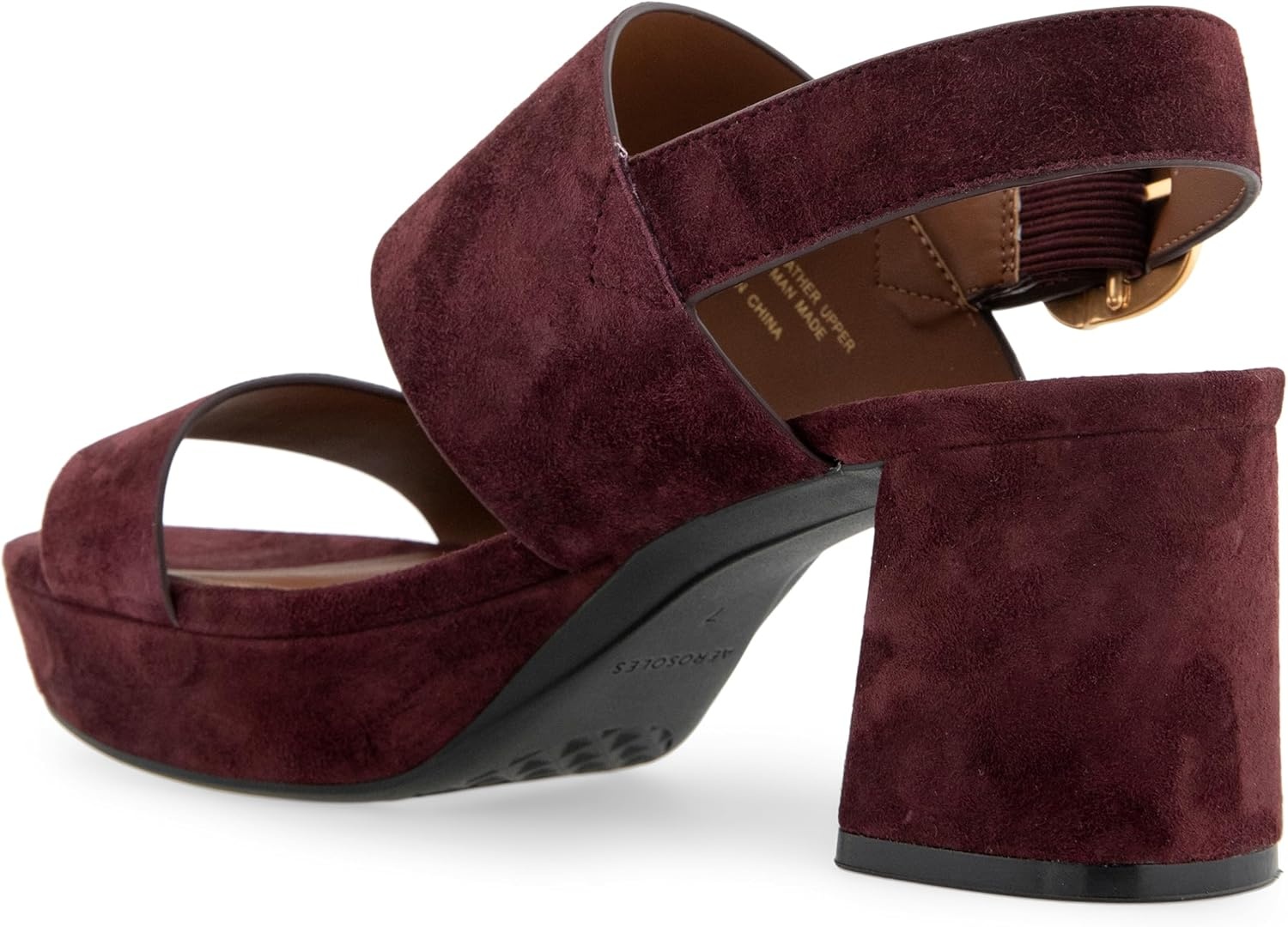 Aerosoles Women’s Camera Platform Sandal(Deep Aubergine Suede)