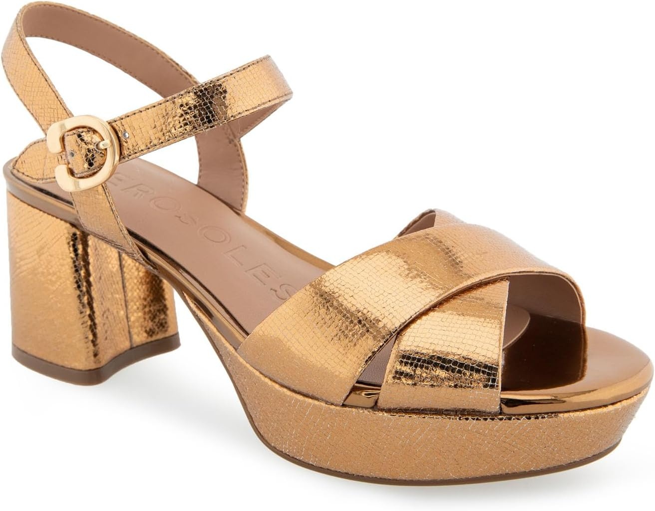 Aerosoles Women’s Cosmos Heeled Sandals(Light Bronze Leather)