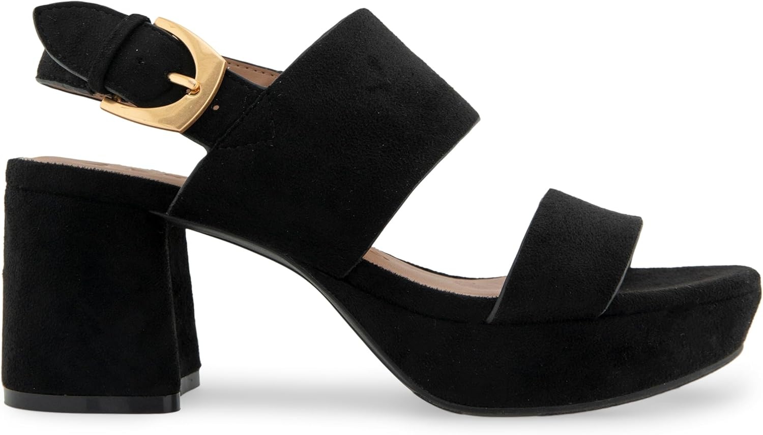 Aerosoles Women’s Camilia Platform Sandal(Black Faux Suede)