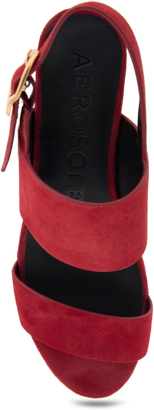 Aerosoles Women’s Camera Platform Sandal(Pomegranate Suede)