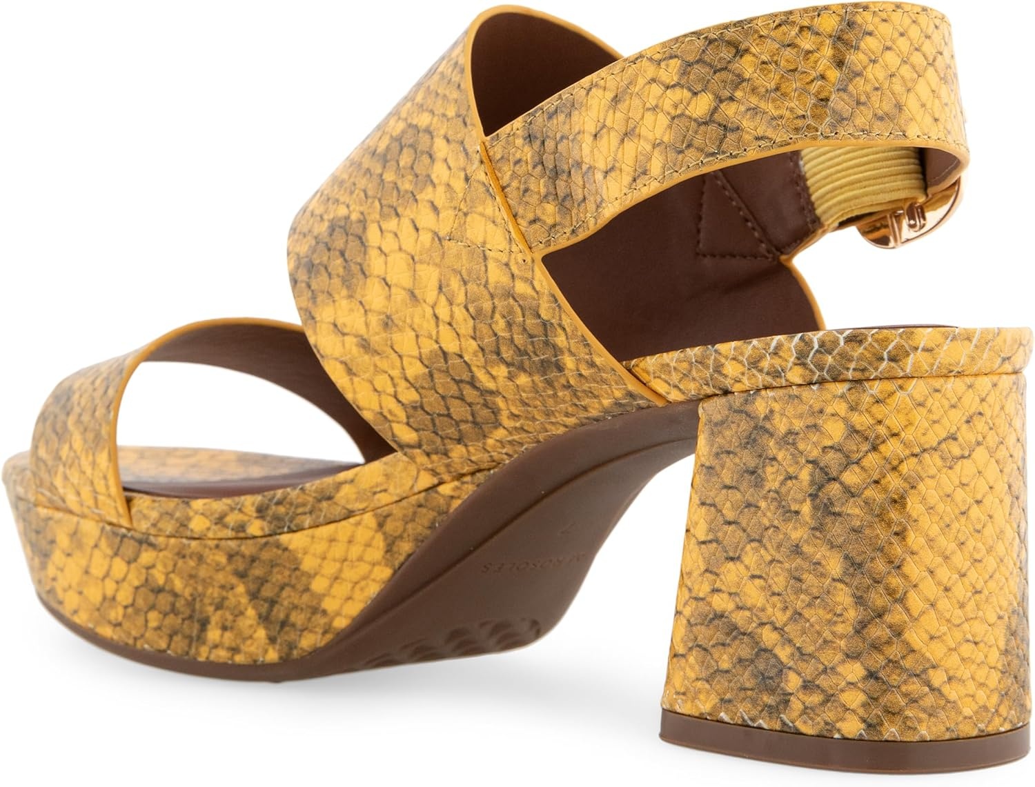 Aerosoles Women’s Camera Platform Sandal(Marygold Snake Print Leather)