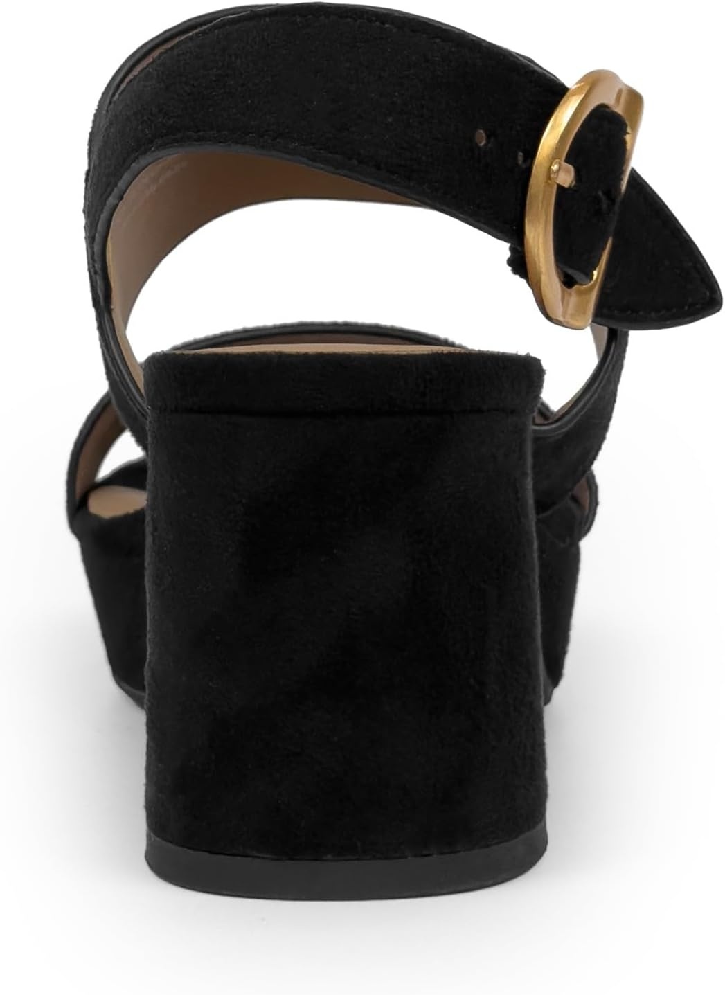 Aerosoles Women’s Camera Platform Sandal(Black Faux Suede)