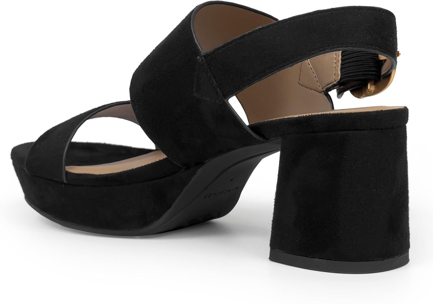 Aerosoles Women’s Camera Platform Sandal(Black Faux Suede)