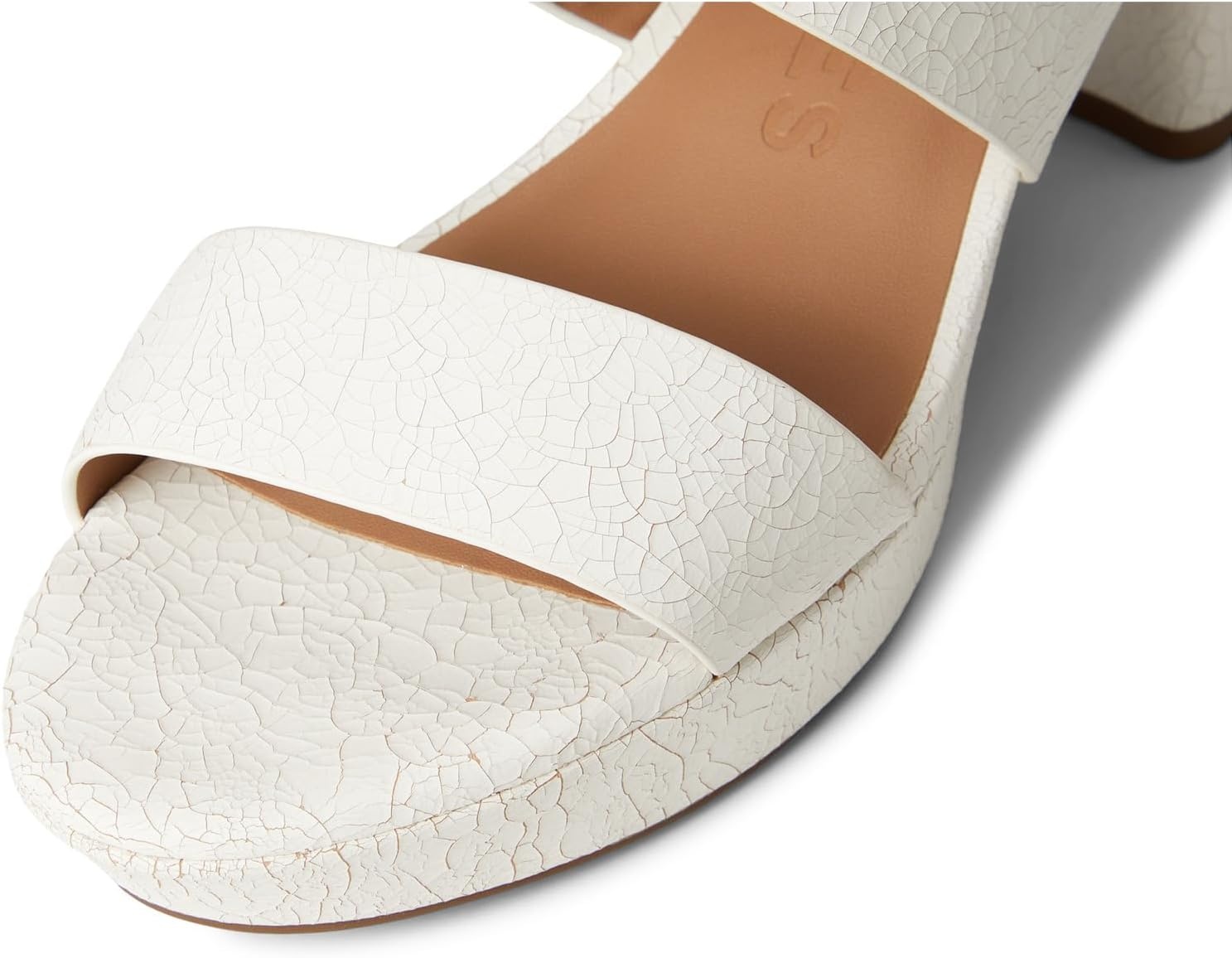 Aerosoles Women’s Camera Platform Sandal(White Crackled Leather)