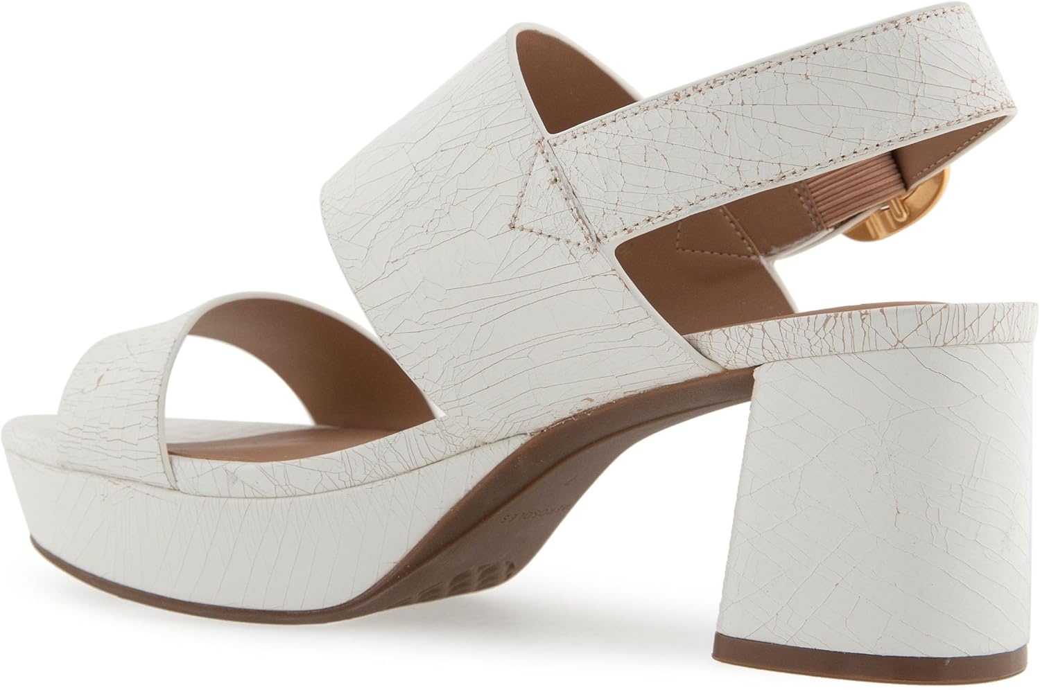 Aerosoles Women’s Camera Platform Sandal(White Crackled Leather)