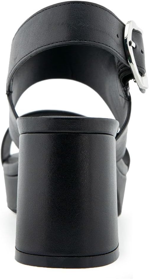 Aerosoles Women’s Camera Platform Sandal(Black Leather)