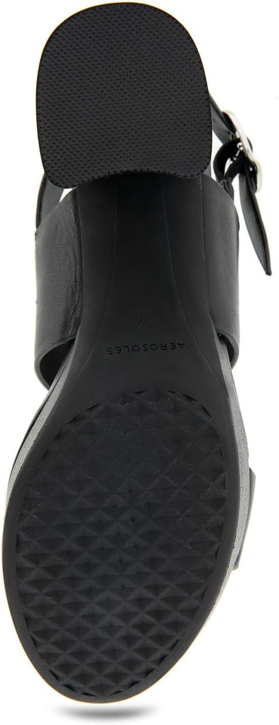 Aerosoles Women’s Camera Platform Sandal(Black Leather)