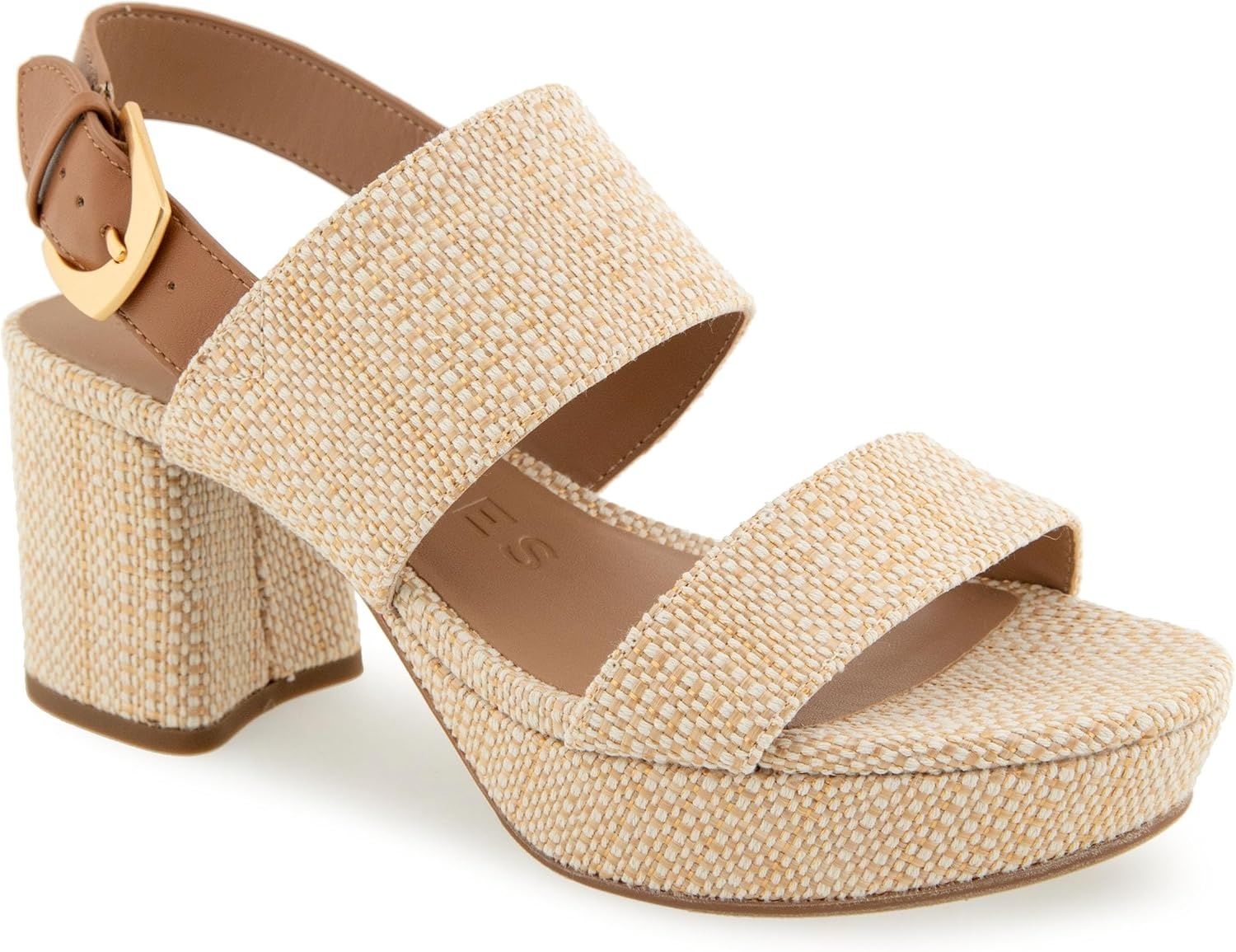 Aerosoles Women’s Camilia Platform Sandal(Natural Raffia/Tan)