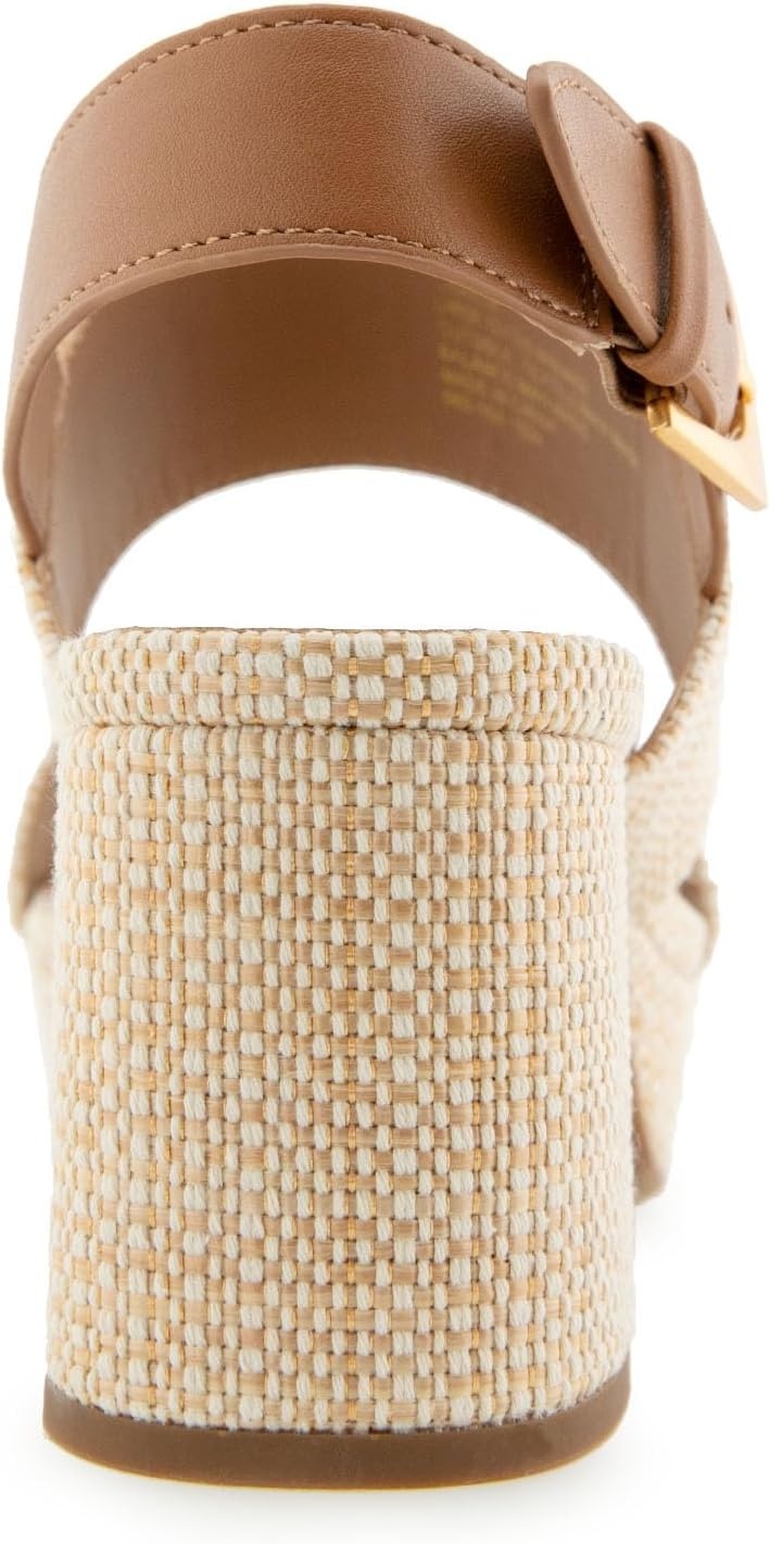 Aerosoles Women’s Camilia Platform Sandal(Natural Raffia/Tan)